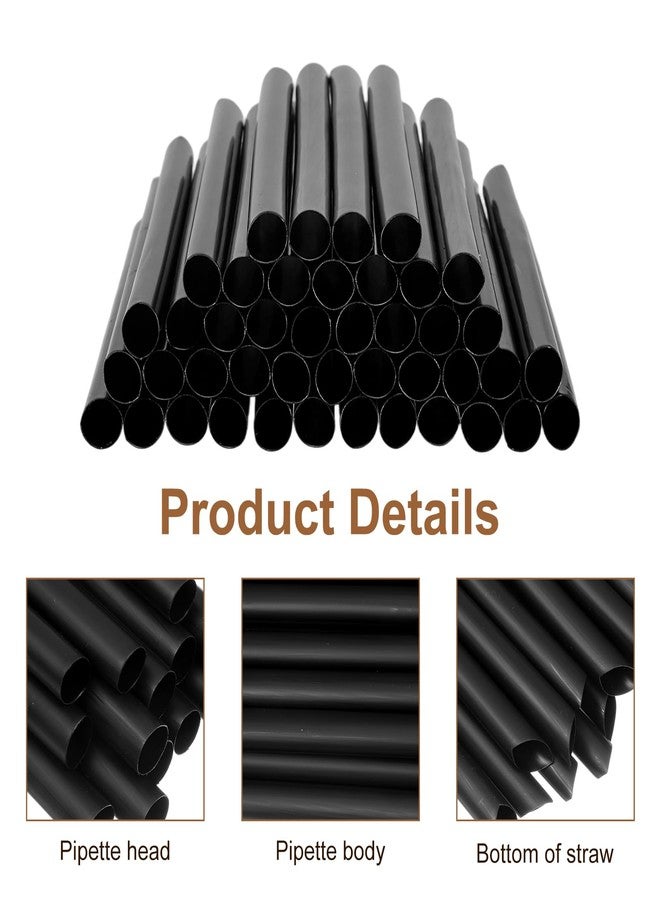 AojSup 400 Pcs Black Boba Straws Plastic, Black Straws Individually Wrapped, 8.85" Extra Long 0.43" Wide Disposable Drinking Straw for Milkshake Bubble Tea Party Restaurant - Image 3
